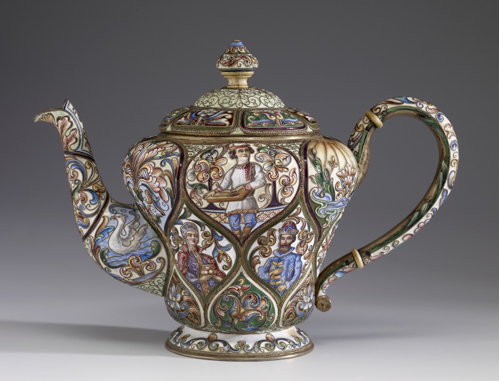 Beautifully painted porcelain teapot